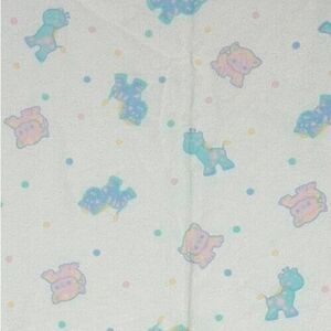 Vintage Honors Baby Receiving Blanket Animals Giraffe‎ Pastel White Zebra Pig
